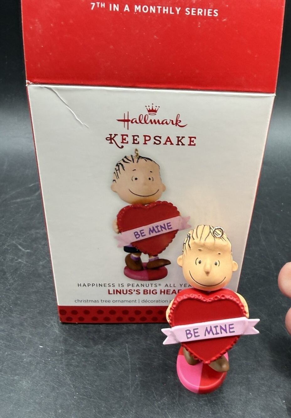 Hallmark Peanuts Linus's Big Heart Be Mine Ornament 7th in Series Box EUC -48D